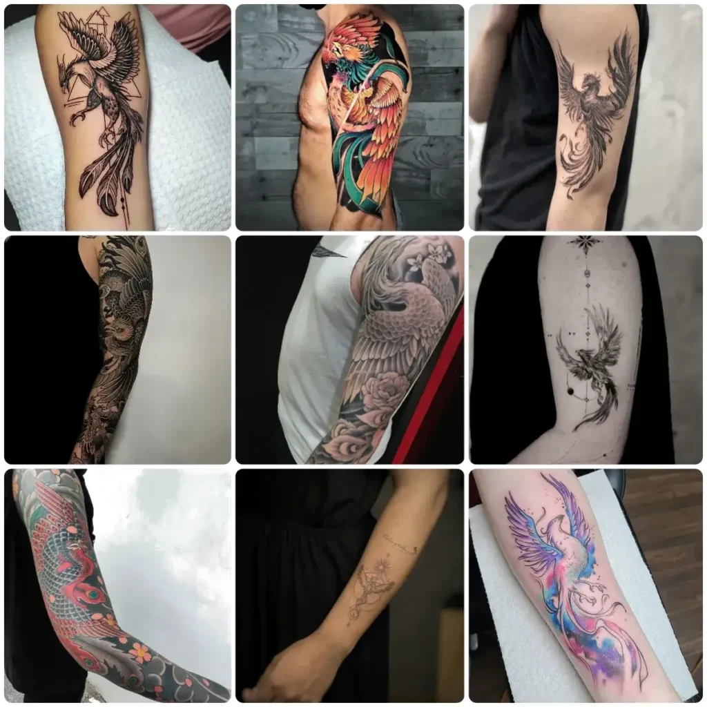 idee tatuaggio fenice braccio