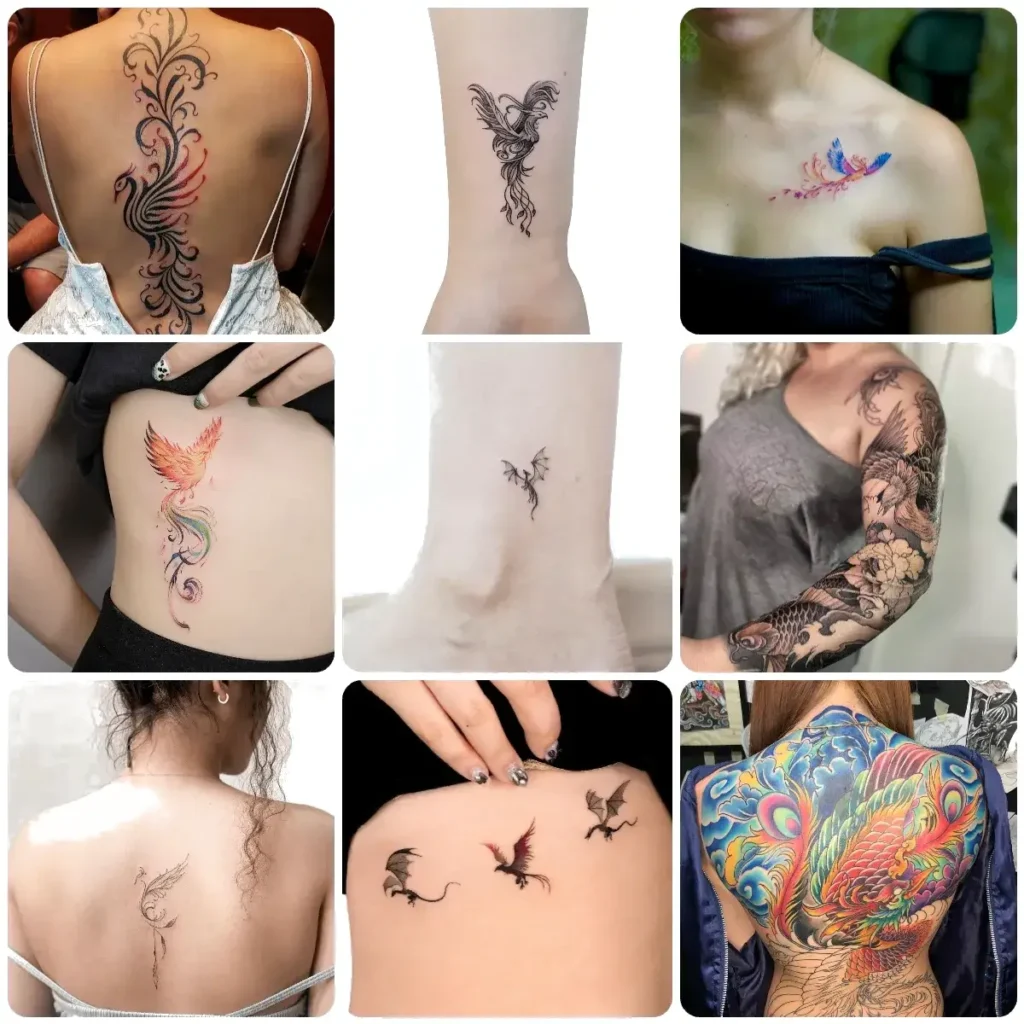 idee tatuaggio fenice donna