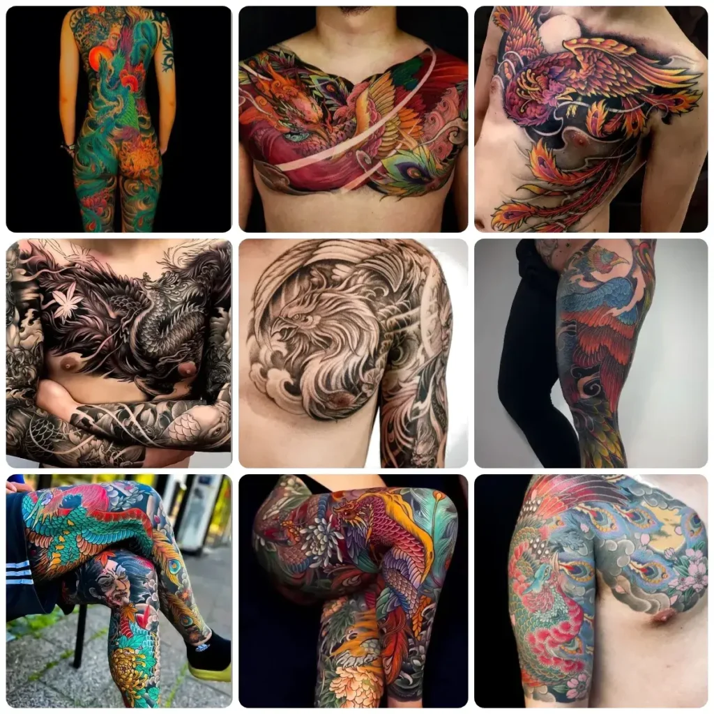 idee tatuaggio fenice giapponese