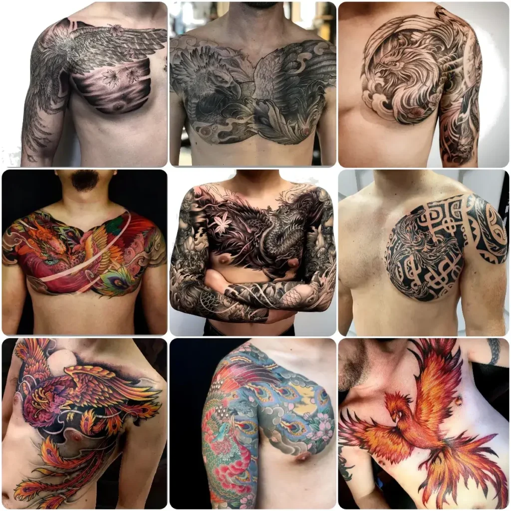 idee tatuaggio fenice petto
