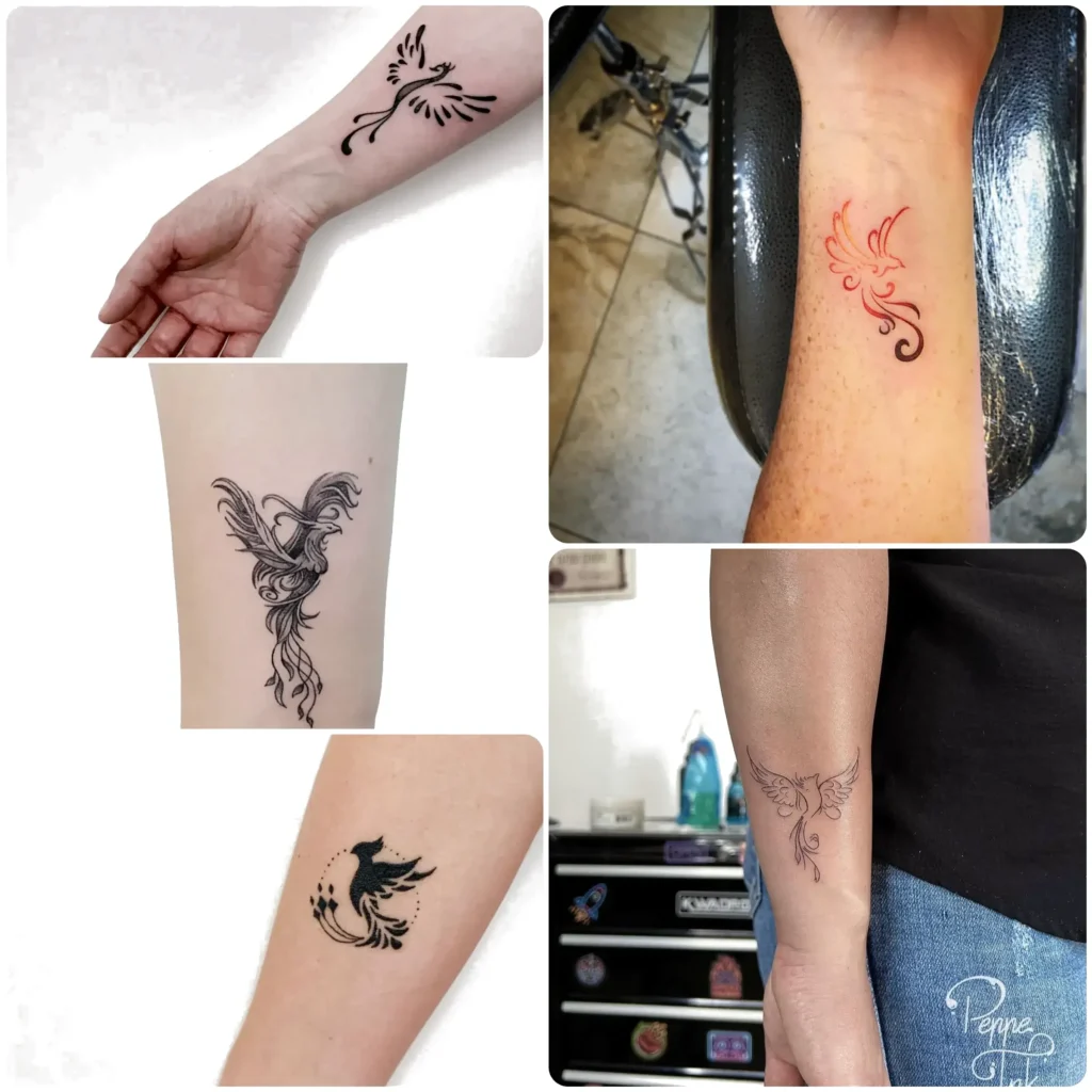 idee tatuaggio fenice polso