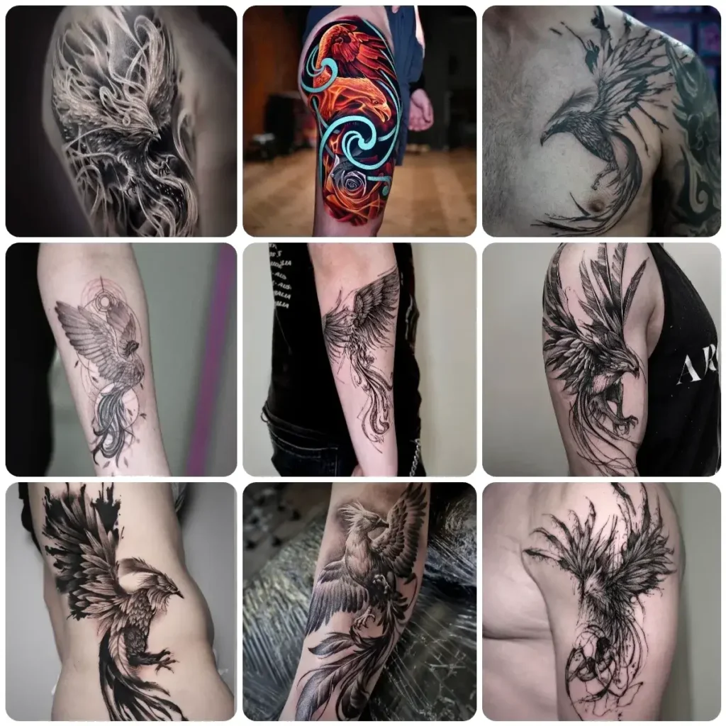 idee tatuaggio fenice realistica