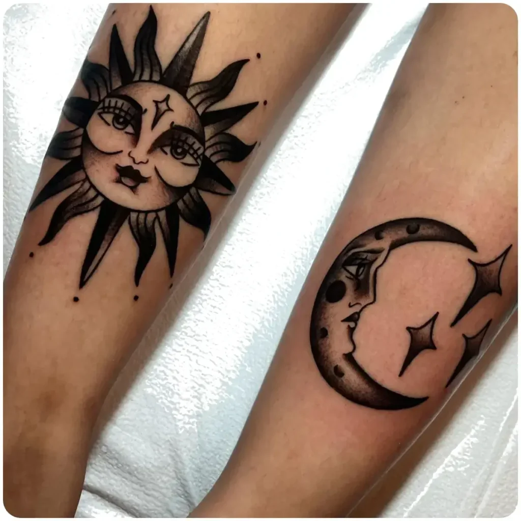 tatuaggi sole e luna