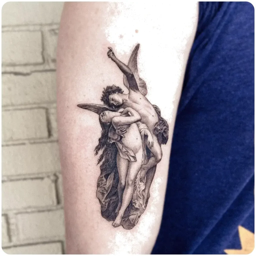 tatuaggio angelo coppia