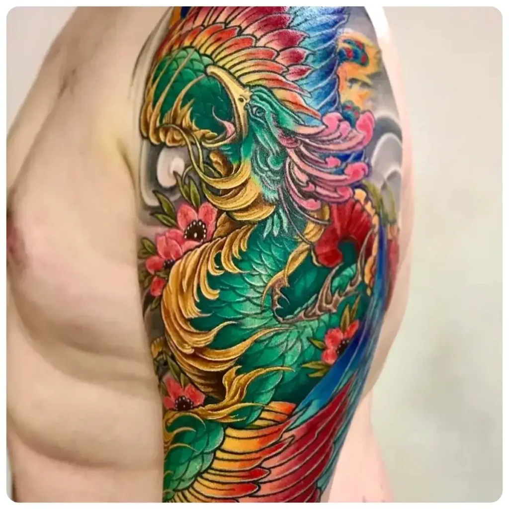 tatuaggio fenice cinese