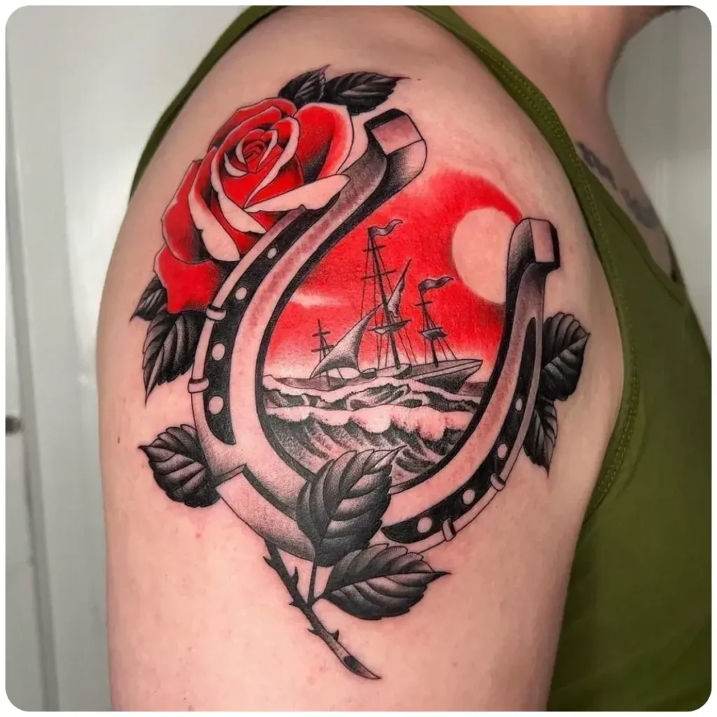 tatuaggio ferro di cavallo nave