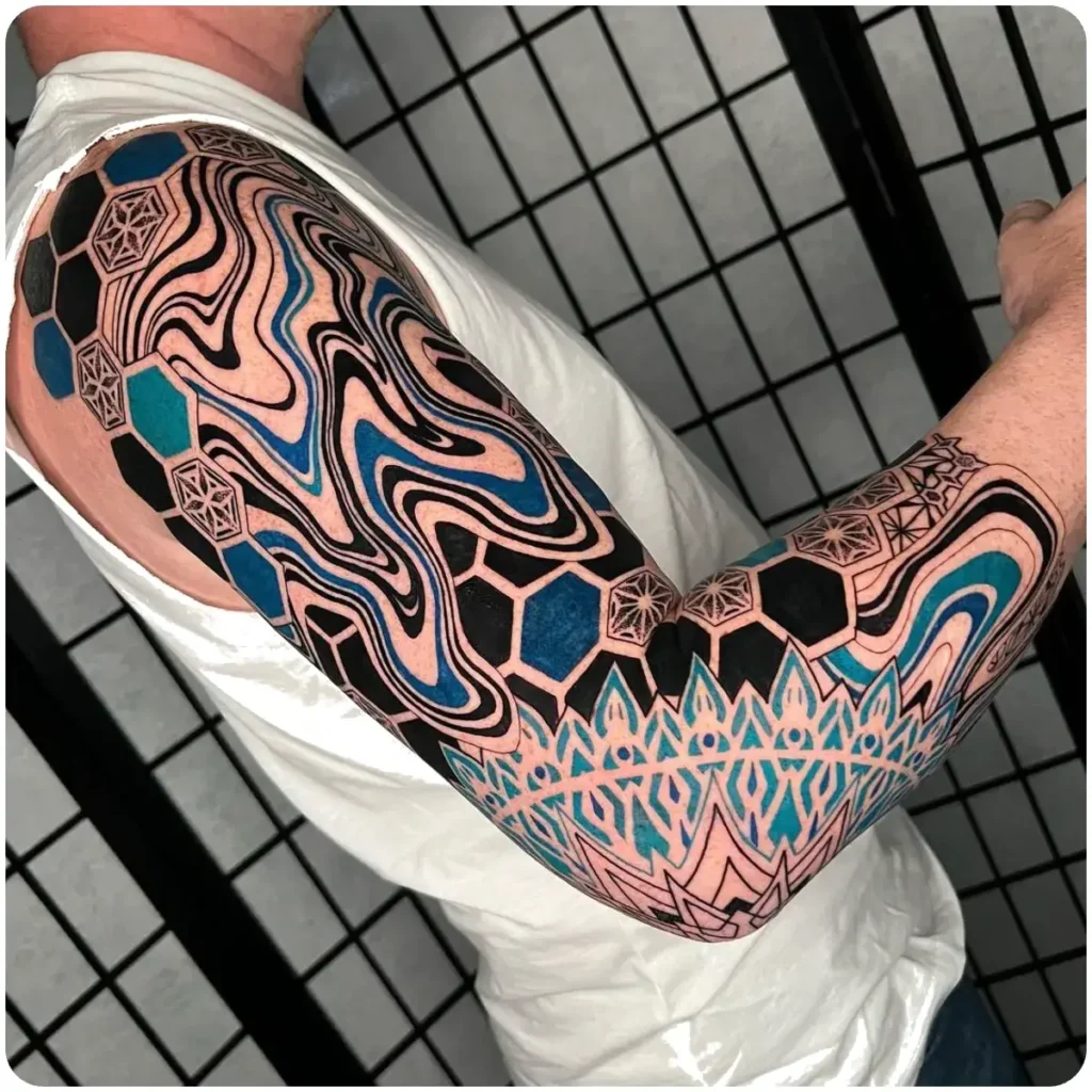 tatuaggio mandala blu