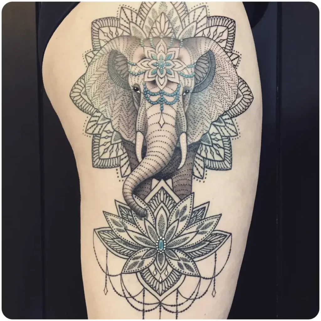 tatuaggio mandala elefante