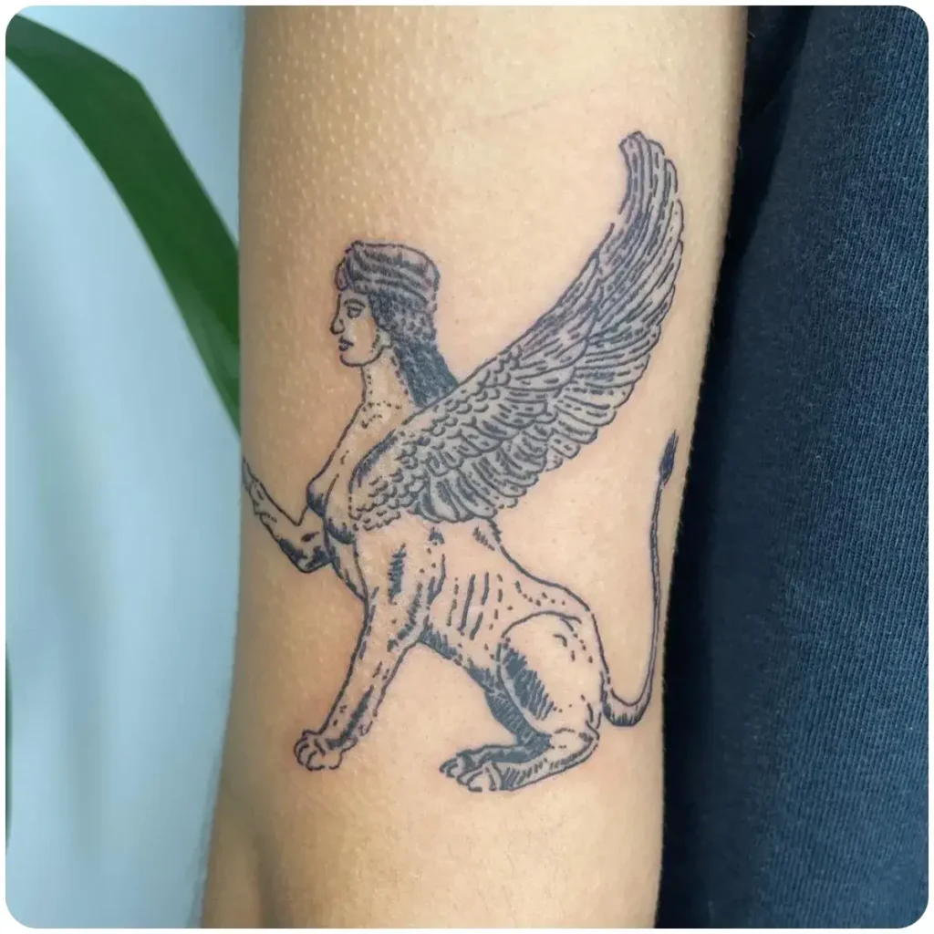 tatuaggio sfinge piccola