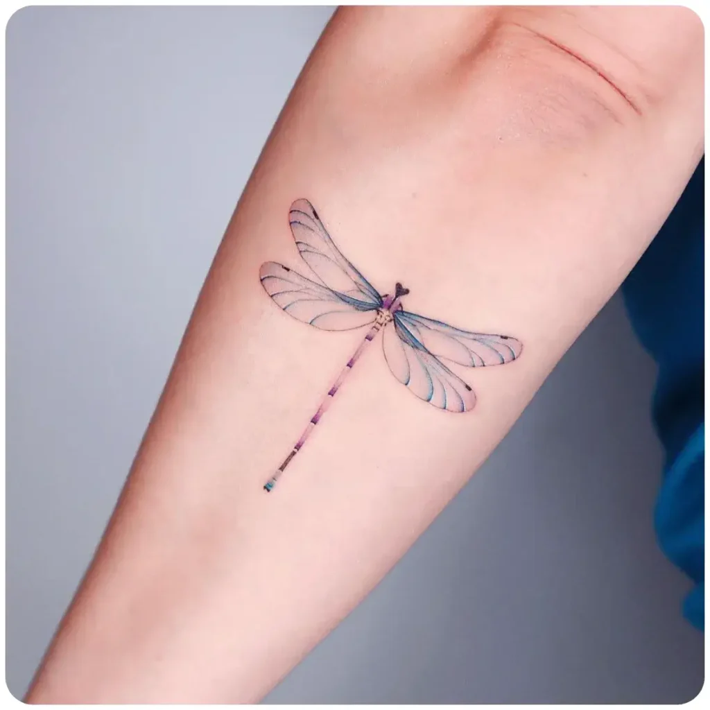 tatuaggio libellula rosa