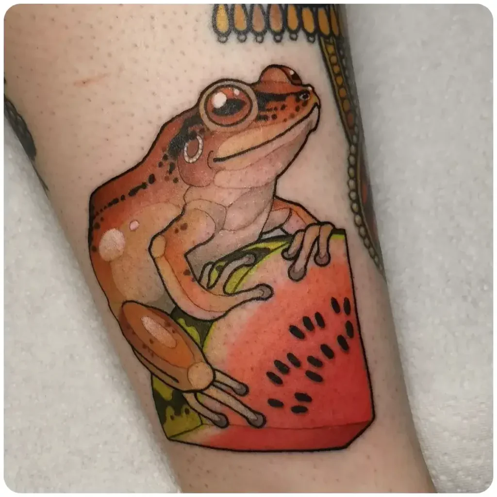 tatuaggio rana colorata