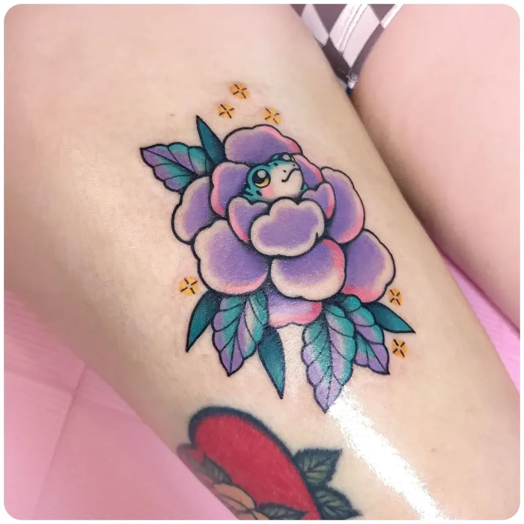 tatuaggio rana colorato