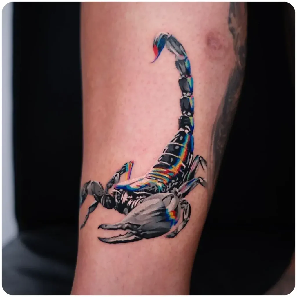 tatuaggio scorpione colorato
