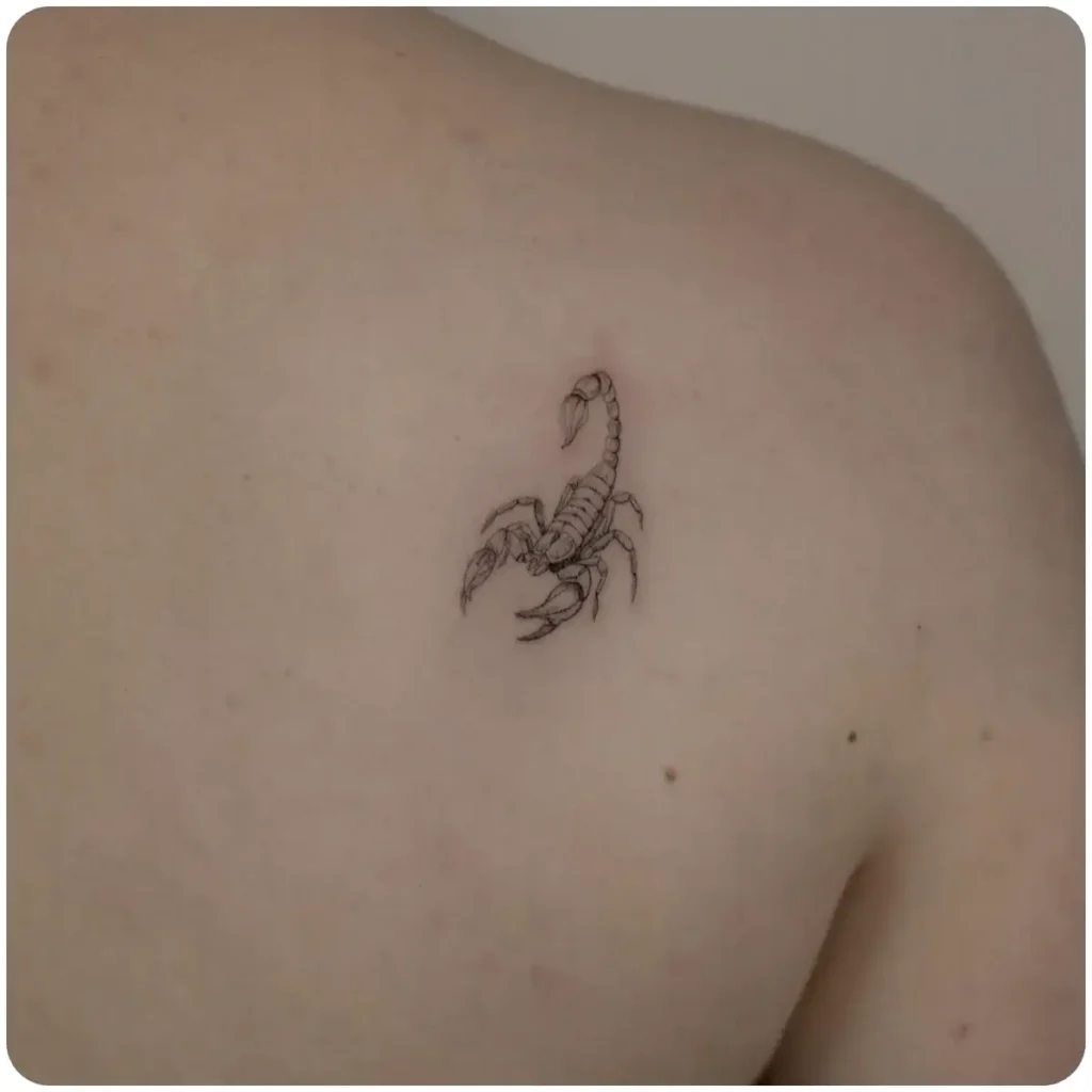 tatuaggio scorpione piccolo scapola