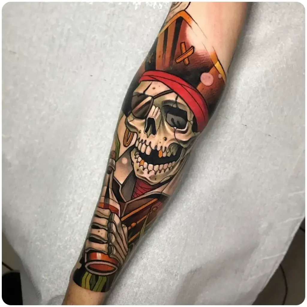 tatuaggio teschio pirata